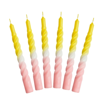 Kunstindustrien Twist Candle Yellow/Pink